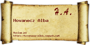 Hovanecz Alba névjegykártya